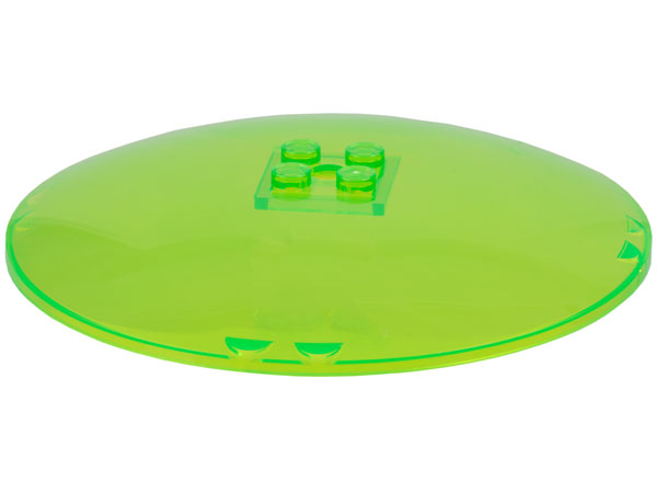 Dish 10 x 10 Inverted (Radar) with Solid Studs in Trans-Bright Green