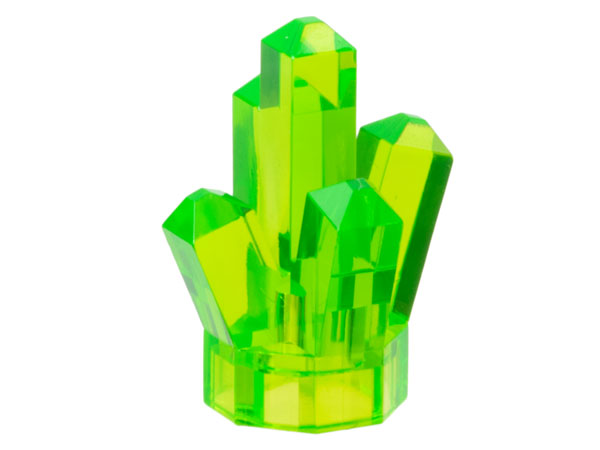 Rock 1 x 1 Crystal 5 Point in Trans-Bright Green