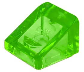 Brick Sloped 30° 1 x 1 x 2/3 (Cheese Slope) in Trans-Bright Green