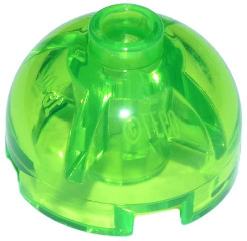 Brick Round 2 x 2 Dome Top, Vented Stud in Trans-Bright Green
