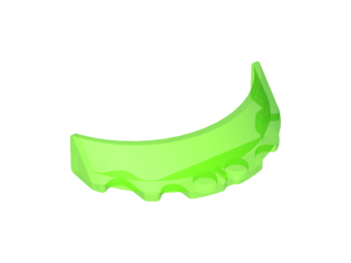 Windscreen 3 x 6 x 1 Curved with 2 Circular Stud Holders in Bottom in Trans-Bright Green