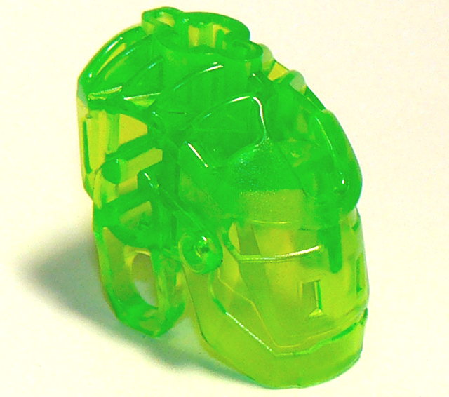Large Figure Head Connector Block (Glatorian) in Trans-Bright Green