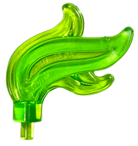 Flame / Headwear Accessory Plume / Feather, Triple Point in Trans-Bright Green