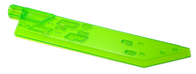 Large Figure Weapon Sword, Blade with Bar, Single Edge in Trans-Bright Green