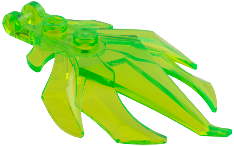 Flames 5 x 7 x 1 x 1/3 with Studs, Handle in Trans-Bright Green