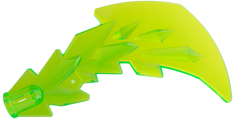 Wave / Lightning 5 x 6 with Axle Hole in Trans-Bright Green