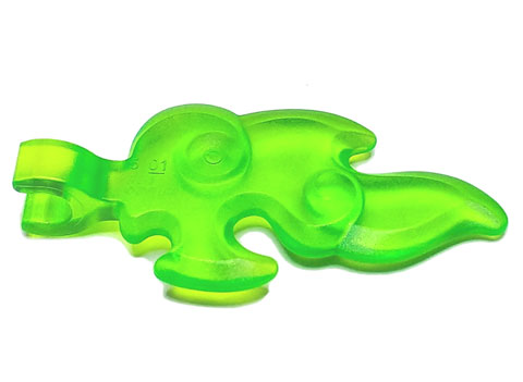 Wave / Flame with Clip in Trans-Bright Green