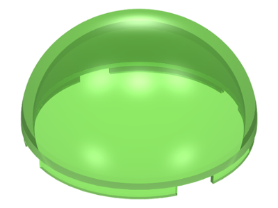 Dome Hemisphere 4 x 4 in Trans-Bright Green