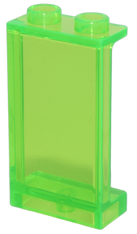 Panel 1 x 2 x 3 [Side Supports / Hollow Studs] in Trans-Bright Green