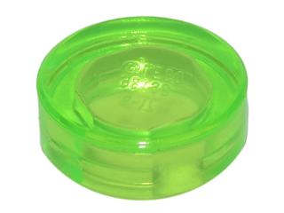 Tile Round 1 x 1 in Trans-Bright Green