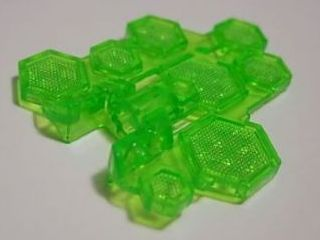 Large Figure Shield, Hexagon in Trans-Bright Green