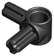 Technic Pin Connector Hub with 2 Perpendicular Axles in Black