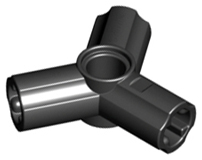 Technic Axle and Pin Connector Angled Triple [120° Offset] in Black