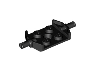 Plate Special 2 x 2 with Wheels Holder Wide [Reinforced Underside] in Black
