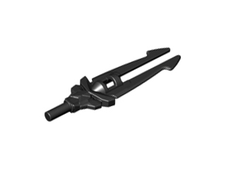Weapon Sword Double Blade with Bar Holder [Chi Sword] in Black