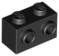 Brick Special 1 x 2 with 2 Studs on 1 Side in Black