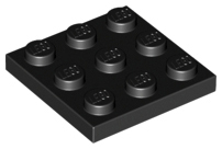 Plate 3 x 3 in Black