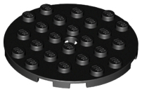 Plate Round 6 x 6 with Hole in Black