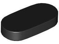 Tile Round 1 x 2 in Black