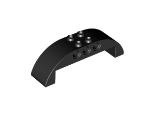 Brick Curved 2 x 8 x 2 Double in Black