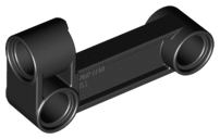 Technic Pin Connector Perpendicular 2 x 4 Bent - Beam with 90 Hole Ø 4.8 in Black