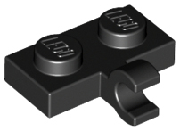 Plate Special 1 x 2 with Clip Horizontal on Side in Black