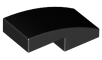 Brick Curved 2 x 1 No Studs [1/2 Bow] in Black