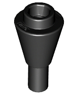 Cone 1 x 1 Inverted with Bar at Bottom (Ice Cream Cone) in Black
