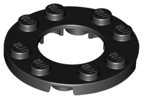 Plate Round 4 x 4 with 2 x 2 Round Opening in Black
