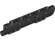 Technic Panel Curved 11 x 3 with 10 Pin Holes through Panel Surface in Black