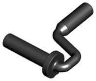 Equipment Paint Roller Brush Handle Edge On Handle in Black