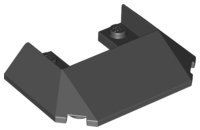 Brick Wedged, Sloped 45° 6 x 4 Double / 33°, 5 Bottom Tubes [Train Roof] in Black