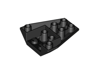 Brick Wedged, Sloped Inverted 4 x 4 Triple [4 Connections between Front Studs] in Black
