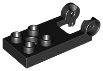 Duplo Plate 2 x 3 with 4 Studs and Hinge in Black