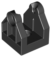 Duplo Train Crossing Gate Base / Crane Base with Bottom Hole in Black