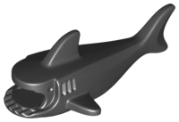 Animal Body Part, Shark Body with Three Gill Slits in Black