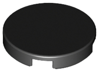 Tile Round 2 x 2 with Bottom Stud Holder in Black