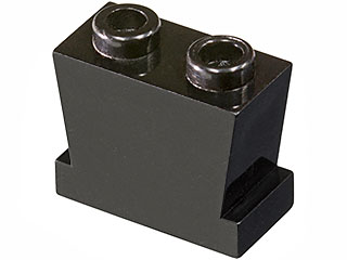 Brick 1 x 2 Tapered (Legs Old) in Black