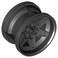 Wheel 56 x 34 Technic Racing Medium with 6 Pin Holes in Black