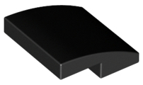 Brick Curved 2 x 2 x 2/3 in Black