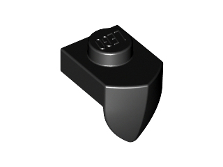 Plate Special 1 x 1 with Vertical Tooth in Black