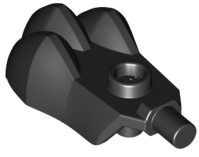 Animal Body Part, Hand / Paw with Stud on Top, Bar on Side and 3 Bar Holders on Bottom in Black