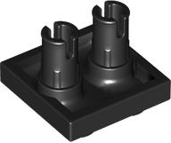 Plate Special 2 x 2 with 2 Pins in Black