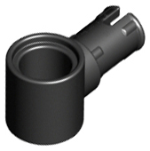 Technic Pin Connector Hub with 1 Pin with Friction Ridges Lengthwise in Black