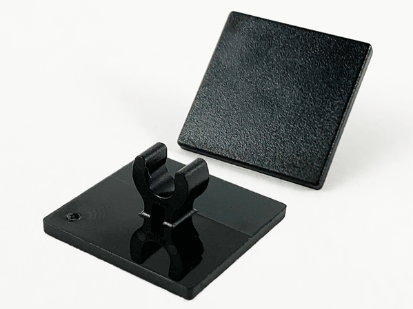 Road Sign Clip-on 2 x 2 Square [Thick Open O Clip] in Black