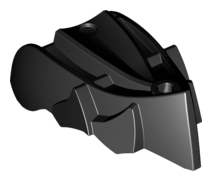 Large Figure Head, Jaw without Axle Hole in Black