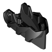 Large Figure Head, Jaw with Axle Hole [Plain] in Black