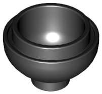 Brick Round 2 x 2 Dome Bottom [Open Stud] in Black