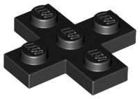 Plate 3 x 3 Cross in Black