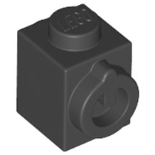 Brick Special 1 x 1 with Stud on Side and Conductive Element on Opposite Side in Black
